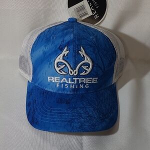 Realtree Fishing Cap in Blue and White
